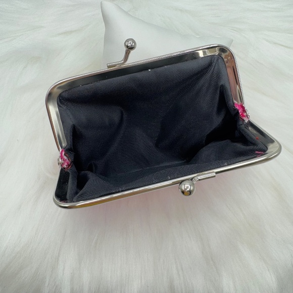 Star Print Jean Coin Purse in red - Picture 3 of 4